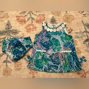NWOT Lilly Pulitzer Baby Shift Dress with bloomers- size 3-6 months